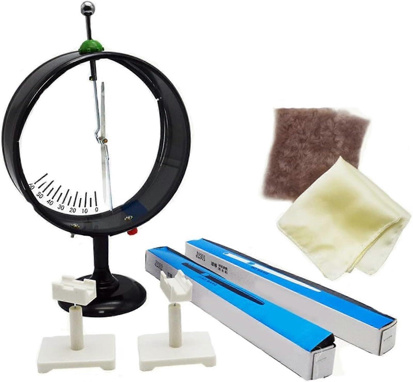 Electrostatic Experiment Kit with Pointer Electroscope and Glass Rod for HandsOn Physics Classroom Lab