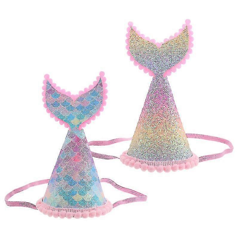 2pcs Assorted Glitter Leather Hat