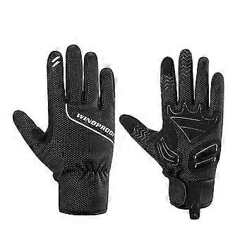 1Pair Winter Warm Windproof Waterproof Anti-slip Thermal Touch Screen Cycling Bicycle Outdoor Full Finger Gloves