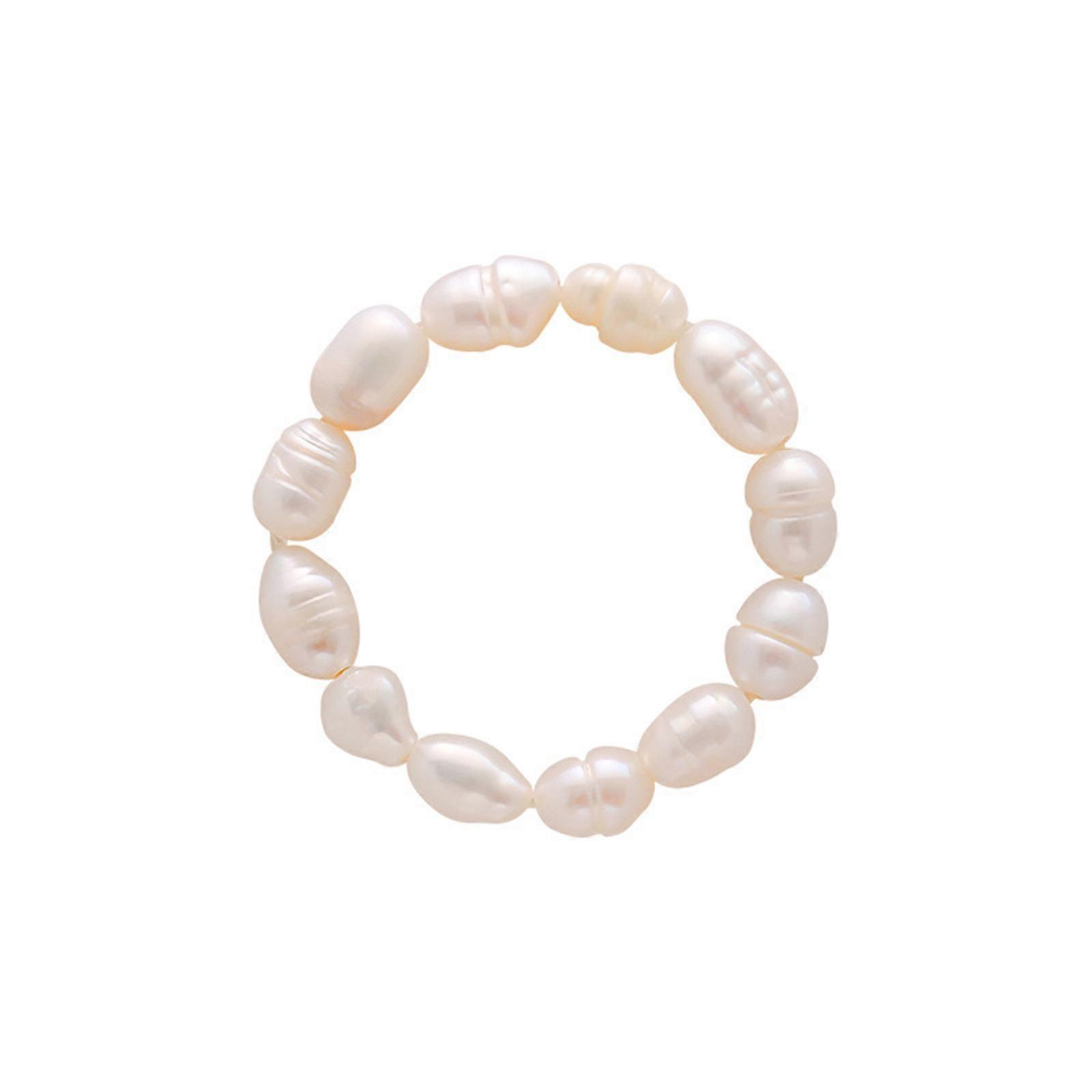 Retro Design Ring Cute Ring Beaded Elastic Aesthetic Rings Stackable Preppy