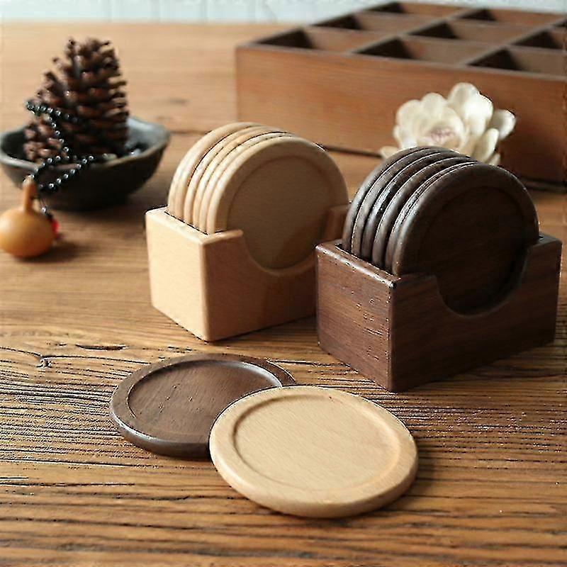 Polished Black Walnut Coaster Set