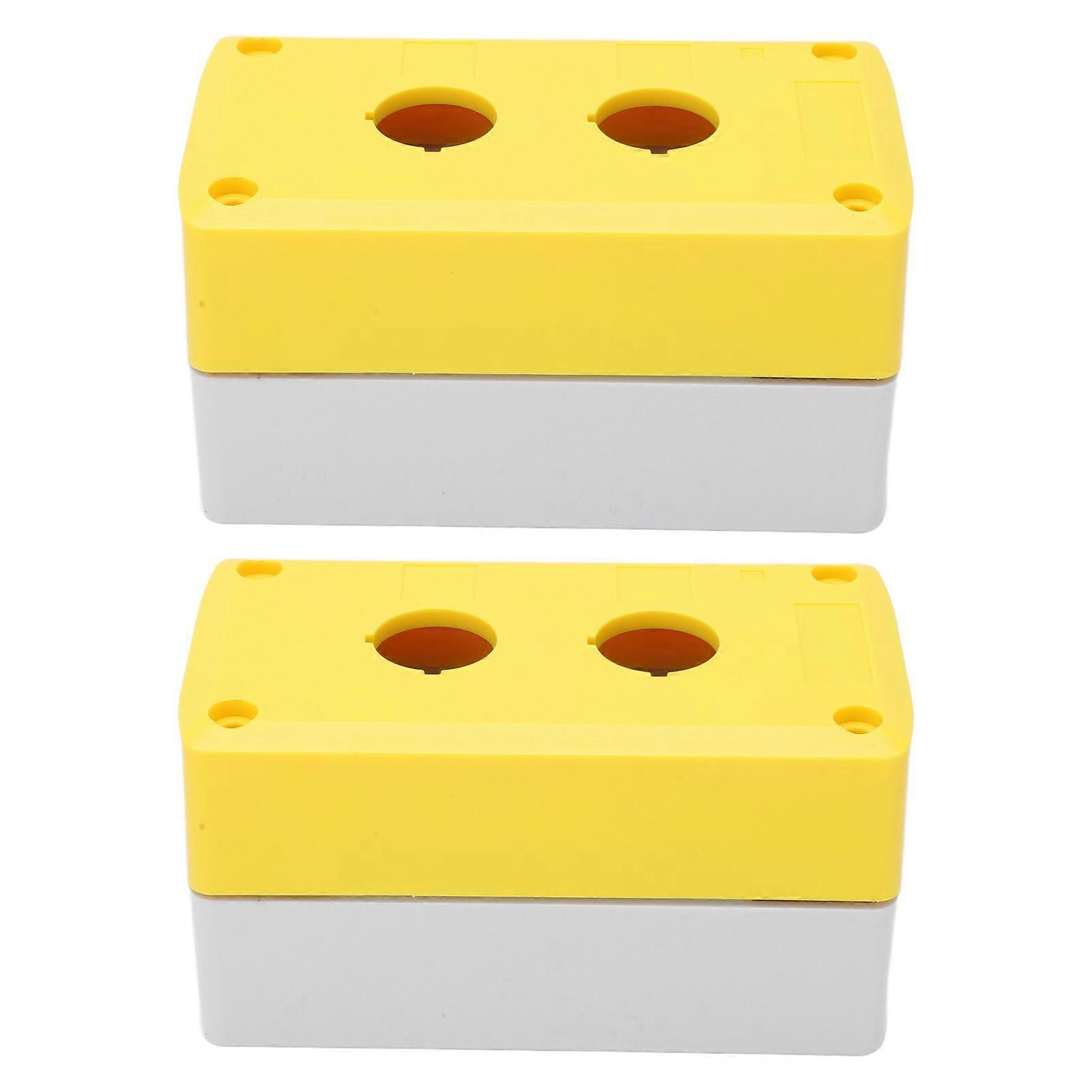 2 Sets Push Button Box Switch Case Control Station Shell Waterproof 2 Holes for Machine