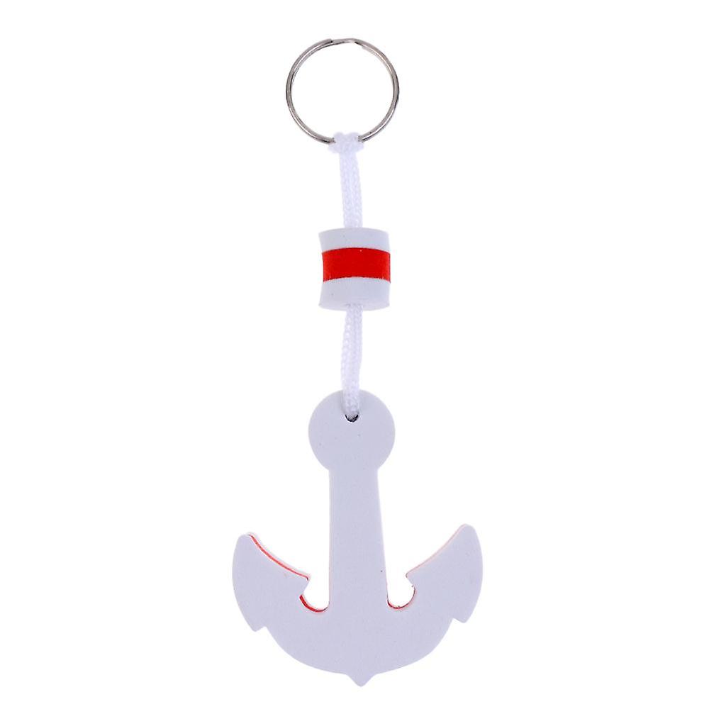 Novelty Boating Floating Key Chain Key Ring Keychains Float White Anchor