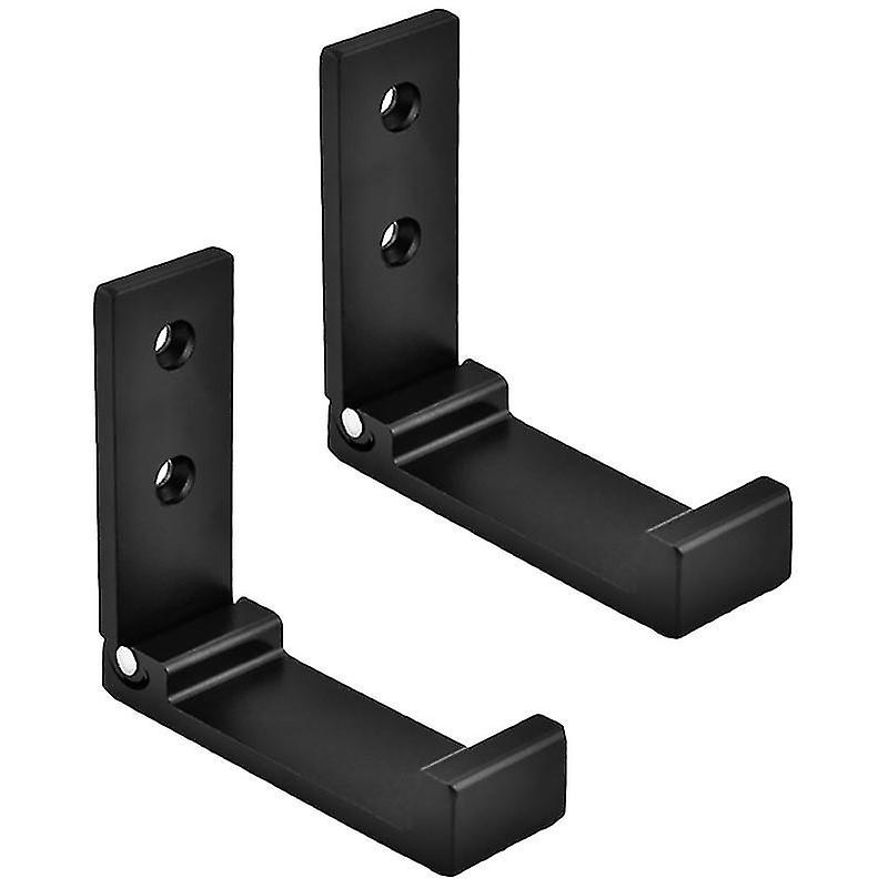 7.5X6.7cm Black Utility Hooks 2pcs Folding Bathroom Towel Hook Aluminum Clothes Coat Robe Hanger Hoo