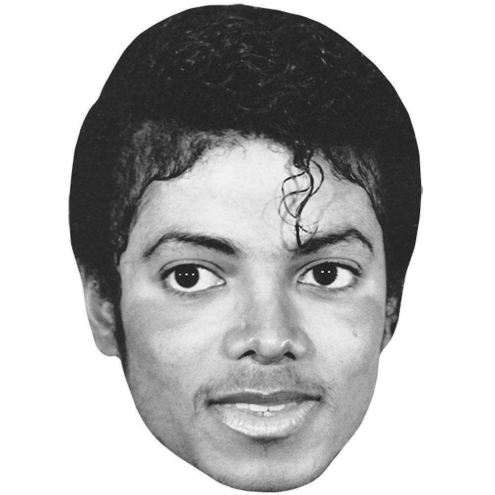Michael Jackson (Moustache) Celebrity Mask, Flat Card Face