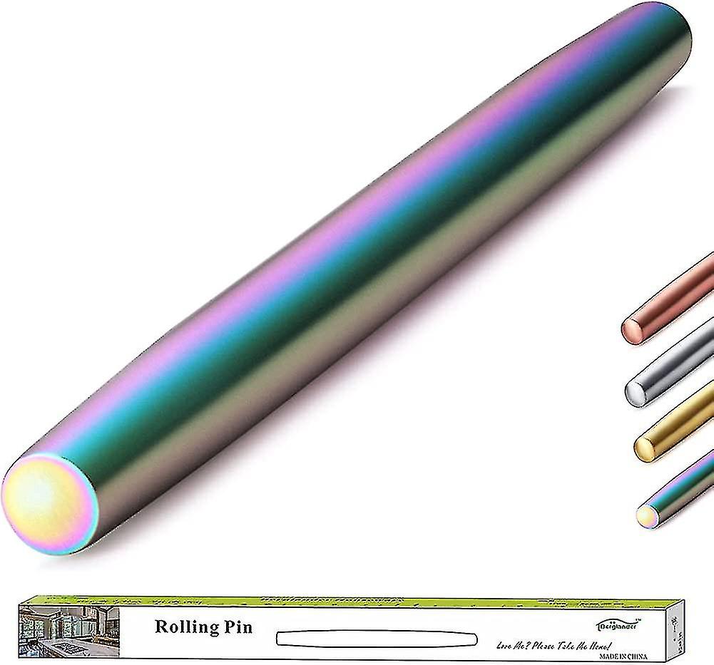 Rolling Pin in acciaio inossidabile Finitura opaca con placcatura in titanio arcobaleno per Bakin