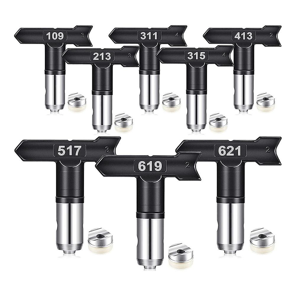 8 Pieces Paint Sprayer Tips Reversible Spray Tip Airless Spray Nozzles Tips Airless Sprayer for Hom