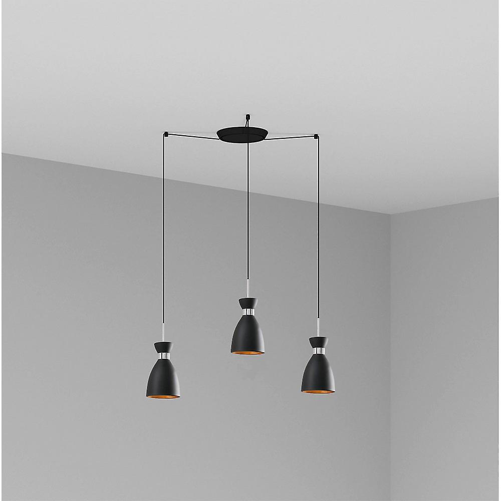 Faro RETRO - Cluster Pendant Ceiling Light Black, E14