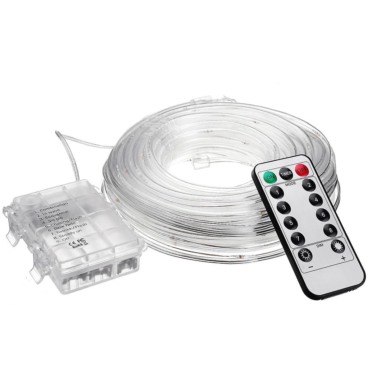 12M Battery Powered 120 Led String Lights - 8 Modes, Remote Control, Fairy Lamp For Party, Christmas, Home Decor