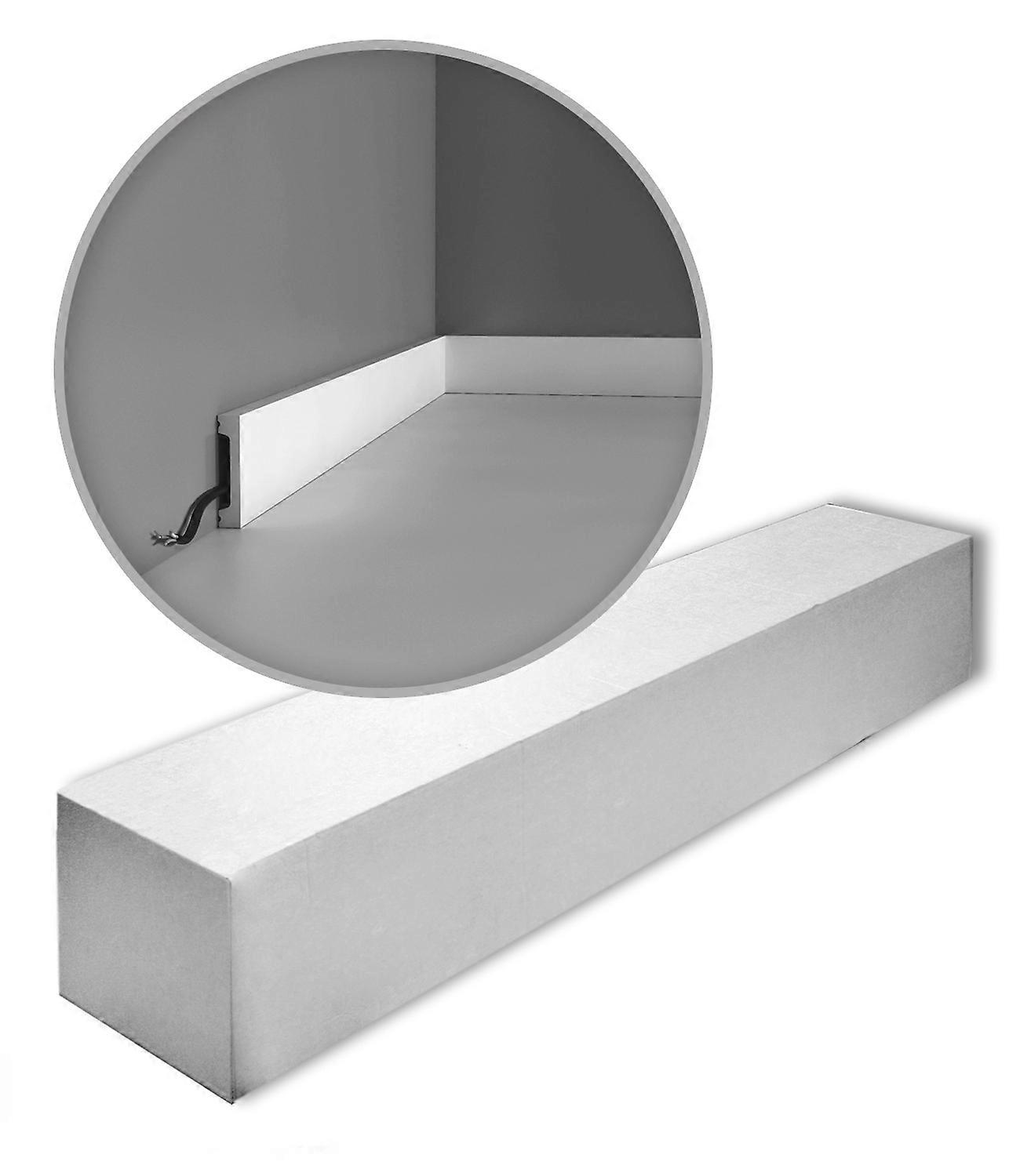 ORAC NV 39 x Plinthes SX157-box 78 Mètre AXXENT Duropolymer® 200 cm blanc prétraité léger, indéformable, résistant aux chocs multifonctionel