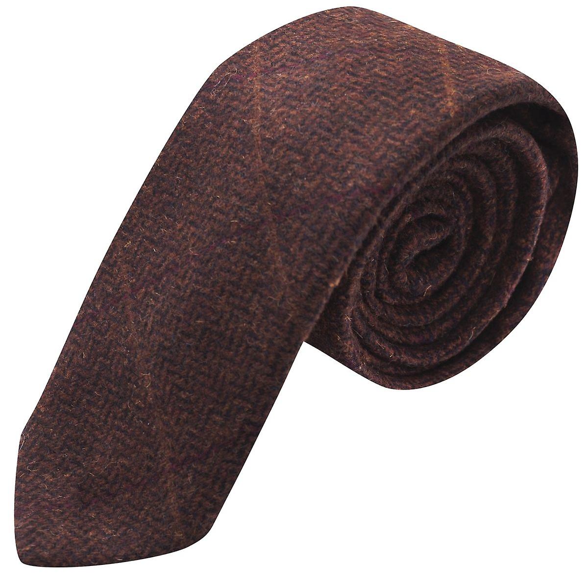 Mahogany Herringbone Check Tie