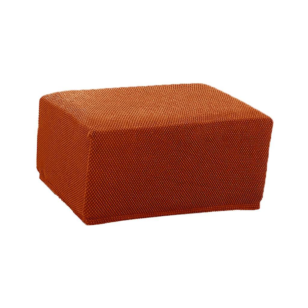 Jacquard Storage Ottoman Cover Footstool Slipcover Protector Orange