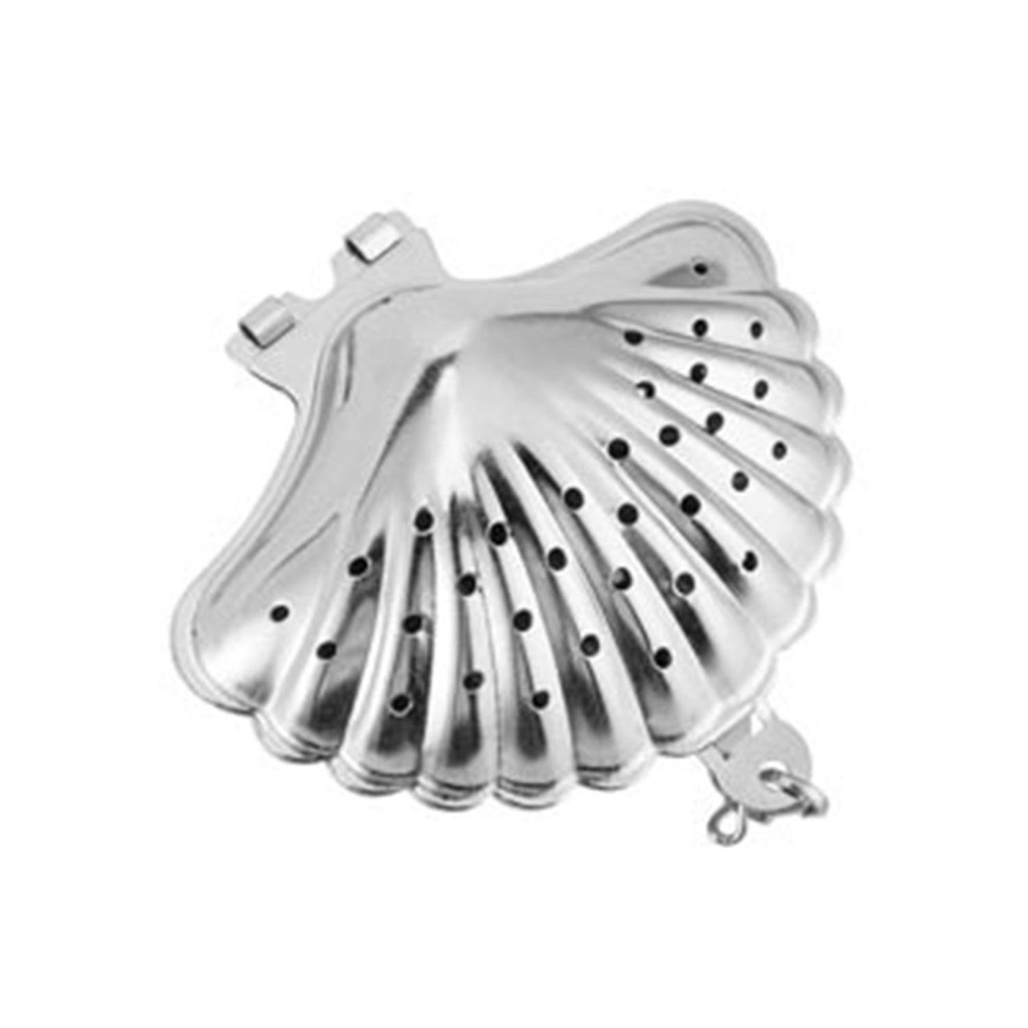 ZHOUBA Tea Infuser with Hook Reusable Cute Seashell Shaped Loose Tea Infuser Teapot Accessories