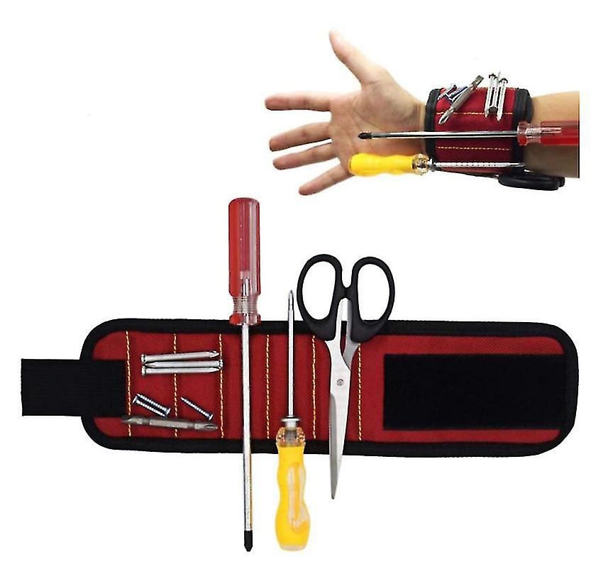 10 Magnets Red Magnetic Wrist Strap,magnetic Wristband Pocket Tool Az22105