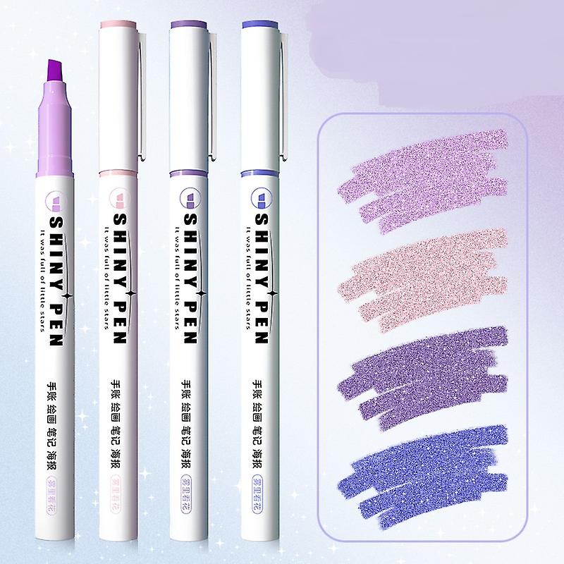 Highlighter,chisel Tip Marker Pen,4 Assorted Pastel Colors