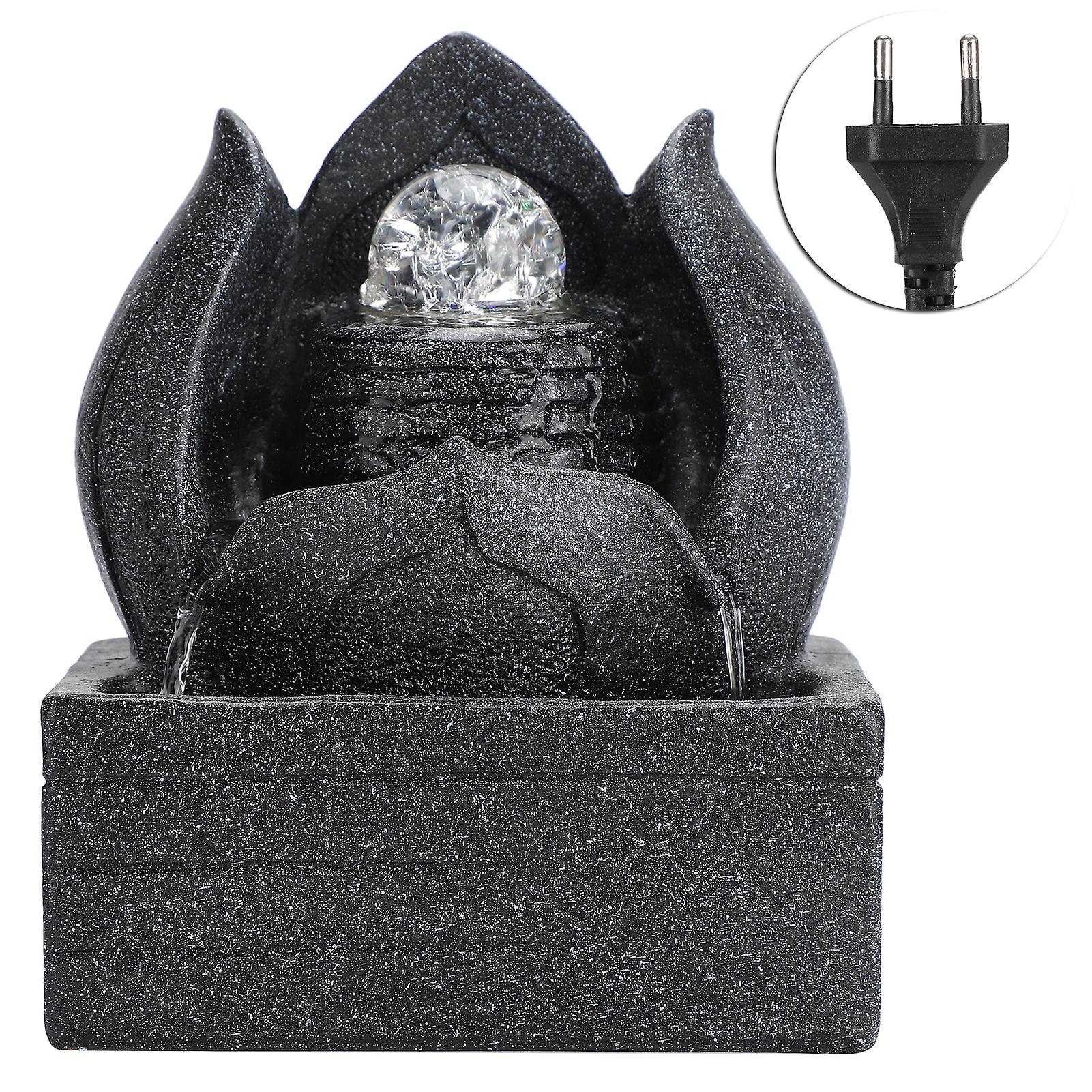 Feng Shui Fountain: Elegant Tabletop Water Features, Tranquil Indoor Water Fountains, Small Size, Resin, LED Lit Waterfalls for Desktop, Zen