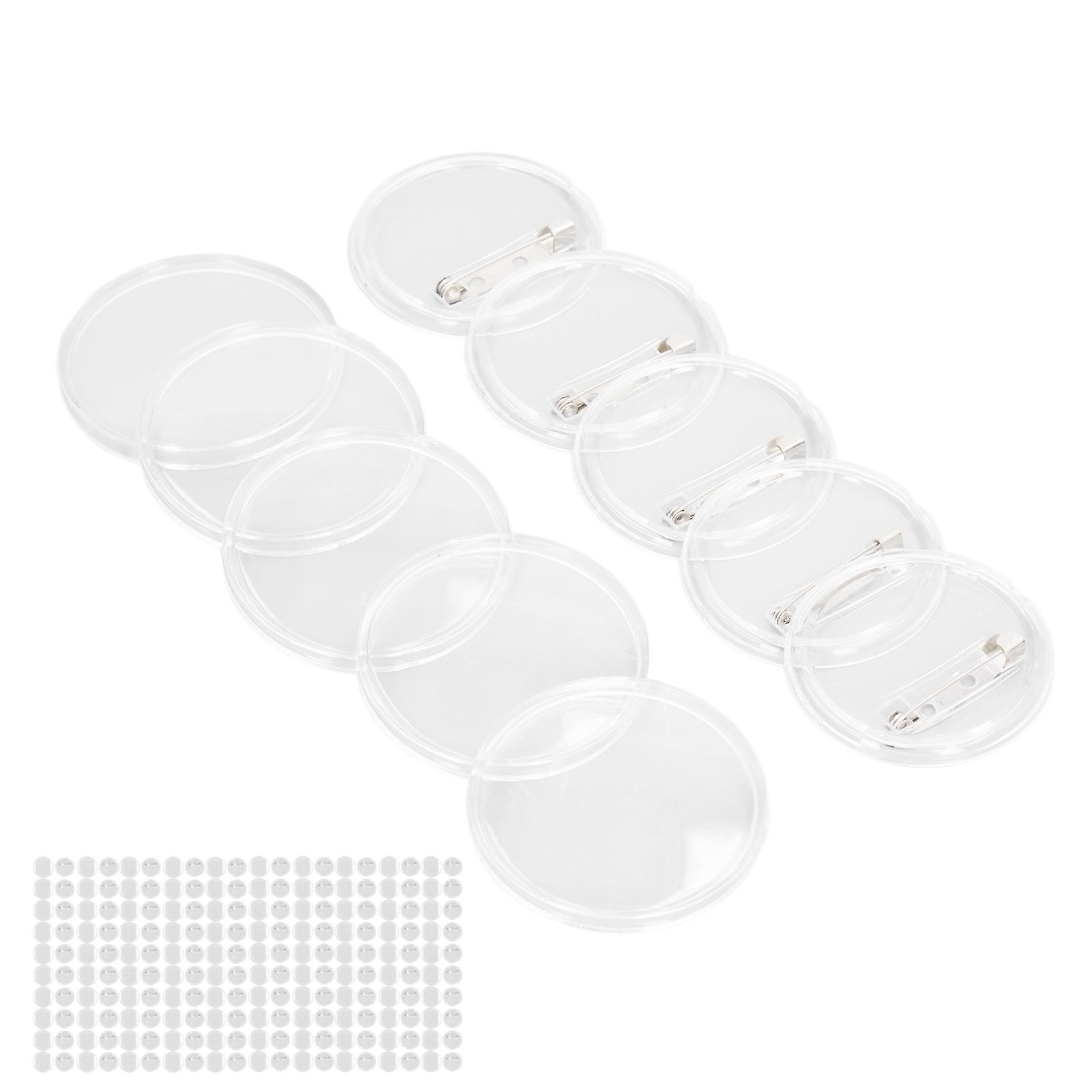 100 Sets 25mm Transparent Badge Making Kit DIY Button Craft Set