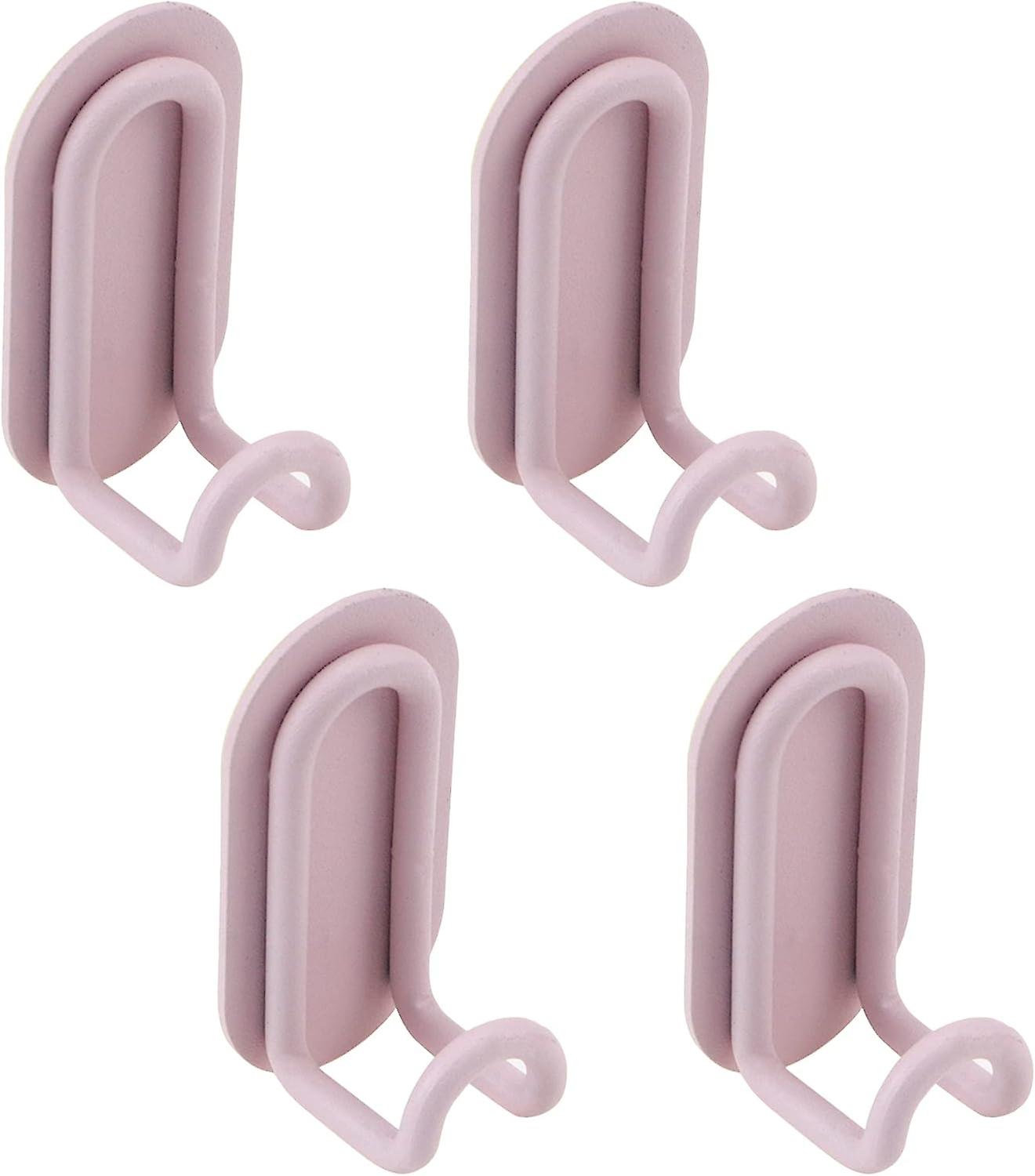 Pack of 4 Adhesive Decorative Wall Hooks Pink