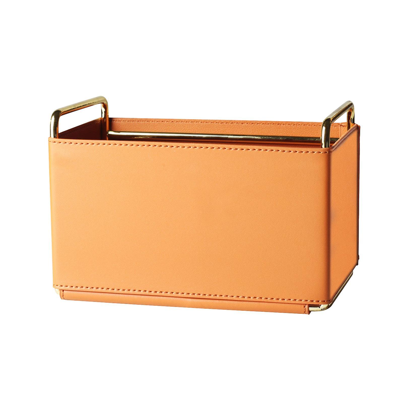 Remote Control Organize Boxes Desktop Storage Box Sundries Organizer Multifunctional Tidy Leather Pen Holder for Counter Home