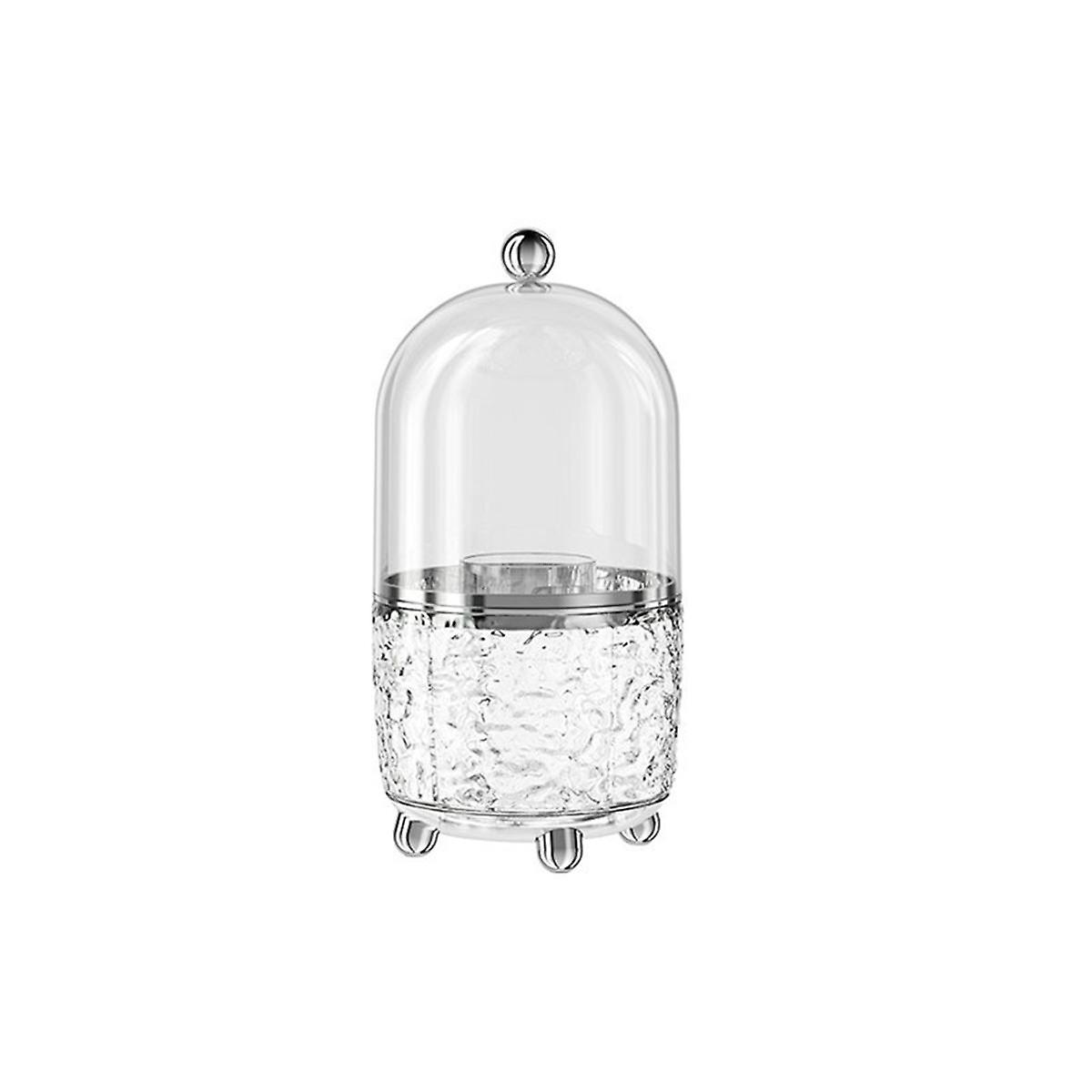 2PCS Makeup Brush Holder with Lid 360 Rotating Clear Dustproof Make Up Brushes Container for Vanity