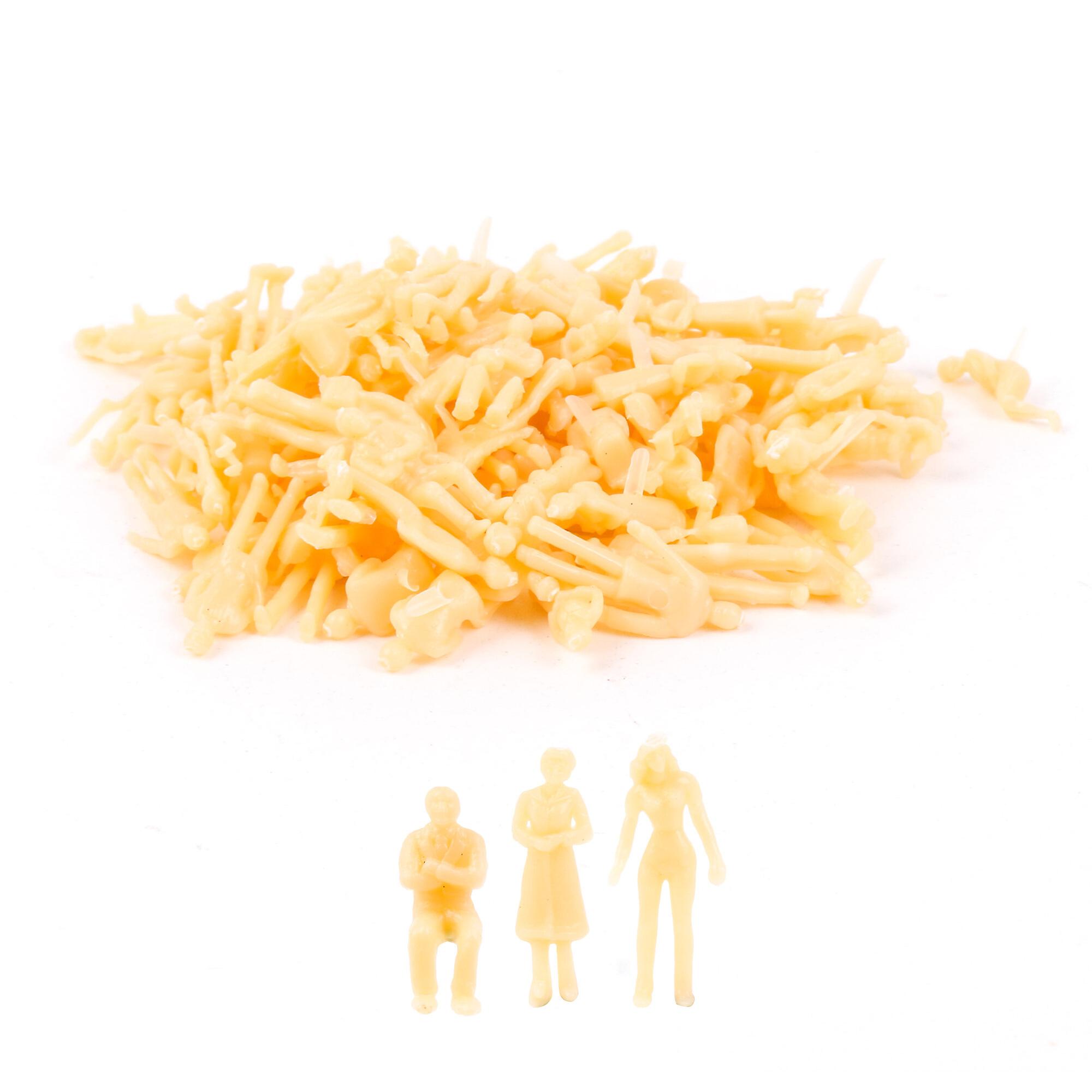 100 Pcs Yellow Unpainted Figures 1:100 Miniature People Model Men Model