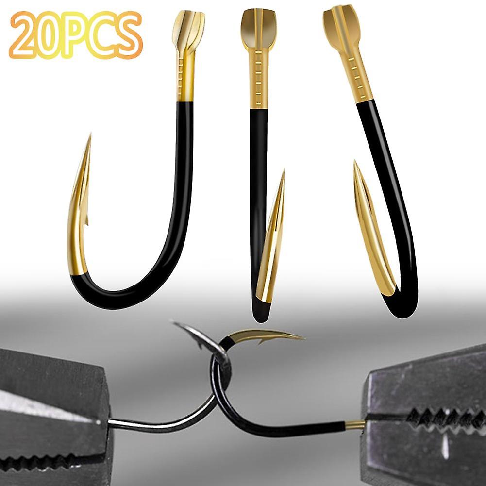 20-Piece Titanium Alloy Barbed Fishing Hooks Set