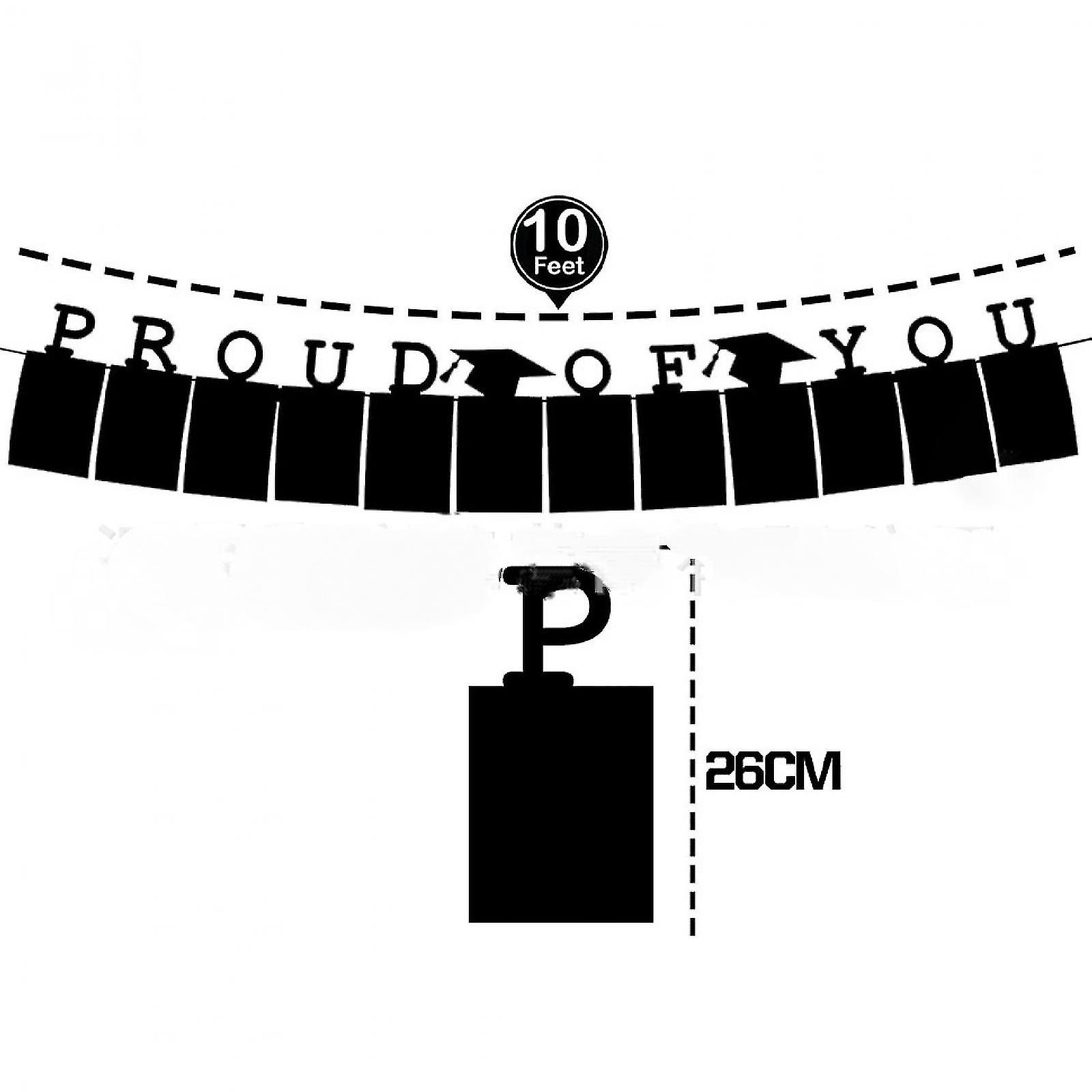 Graduation Photo Banner 2024 - Large,Felt Graduation Picture Banner Black Proud of You Banner Personalized Graduation Banner 2024 for Graduation Dec