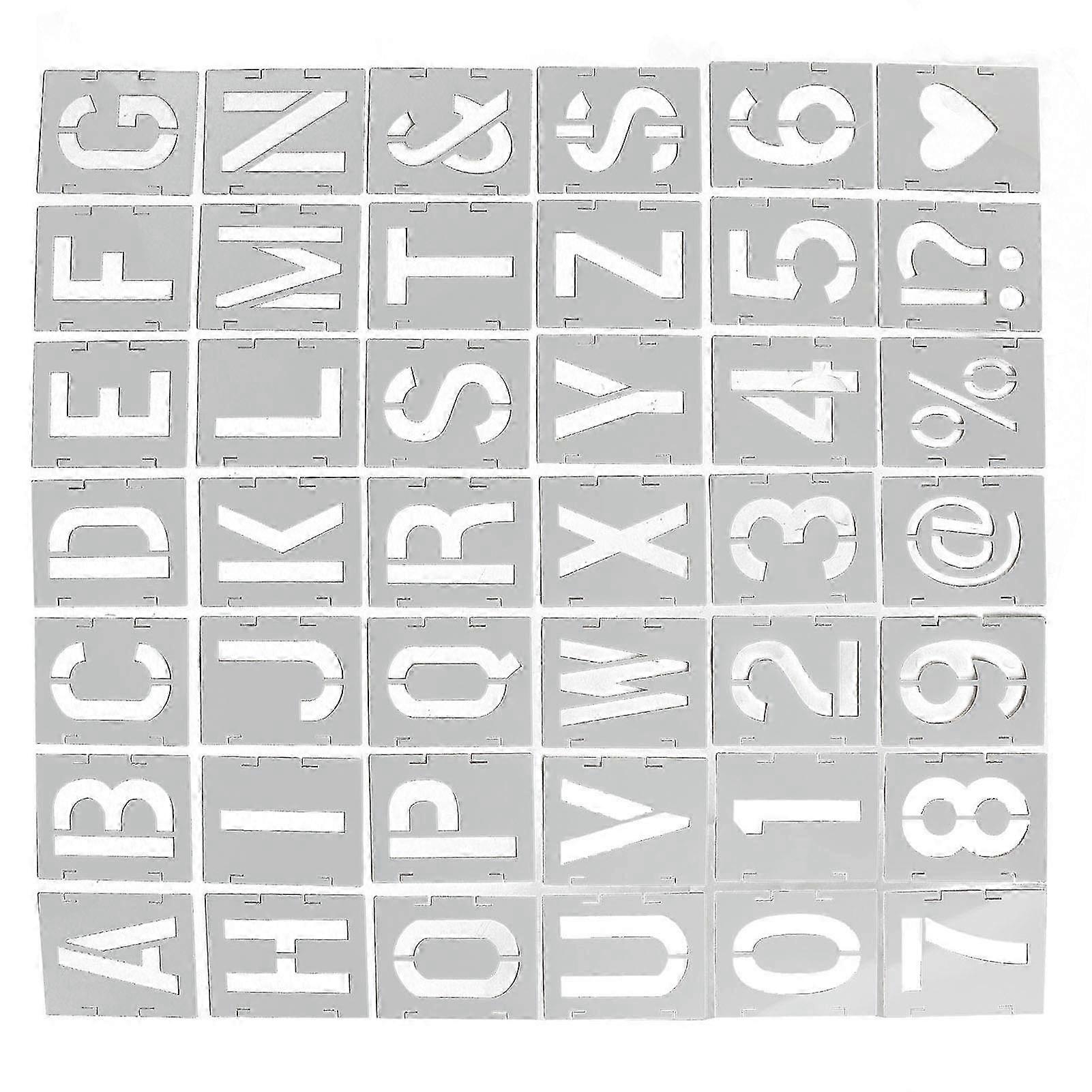 42pcs Spray Paint Stencil Colored Drawing Portable DIY Alphabet Template Stencil for Home 