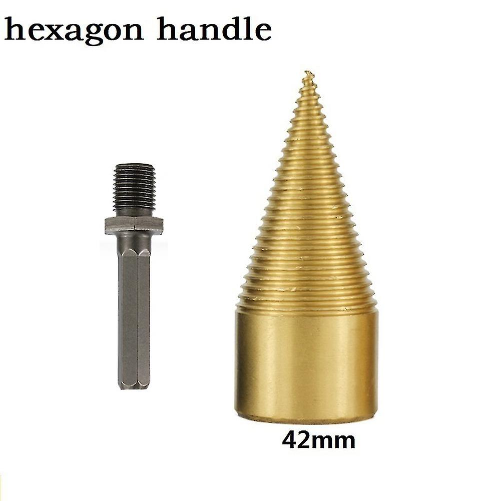 Firewood Chopper Drill Bits W/shank Cone Log Splitters Bits 32/42mm Thread For Electric Drill Hammer