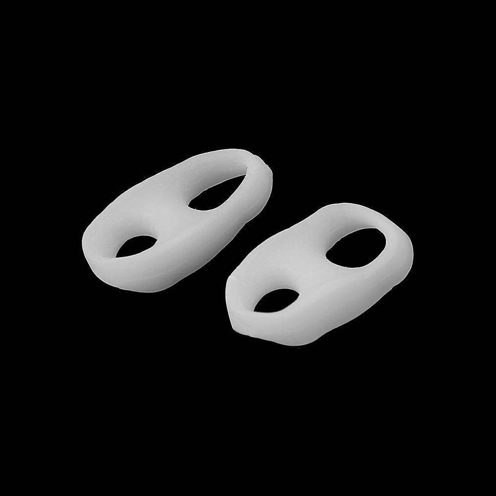 2Pcs 2 Hole Gel Silicone Overlapping Toe Separator Stretcher Protector Foot Care