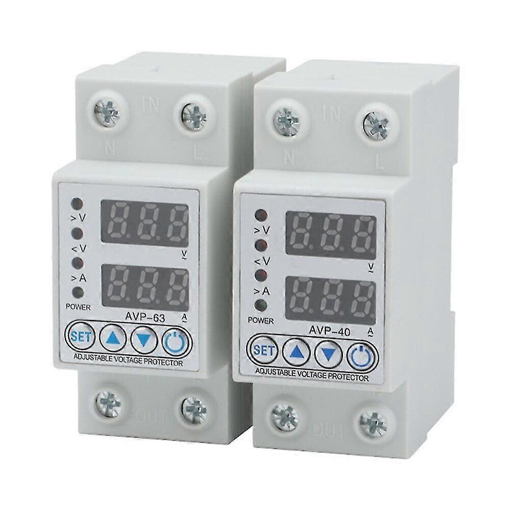 220v 50-60hz Adjustable Over And Under Voltage Protective Device Reliable Protector Relay Monitor Current Limit