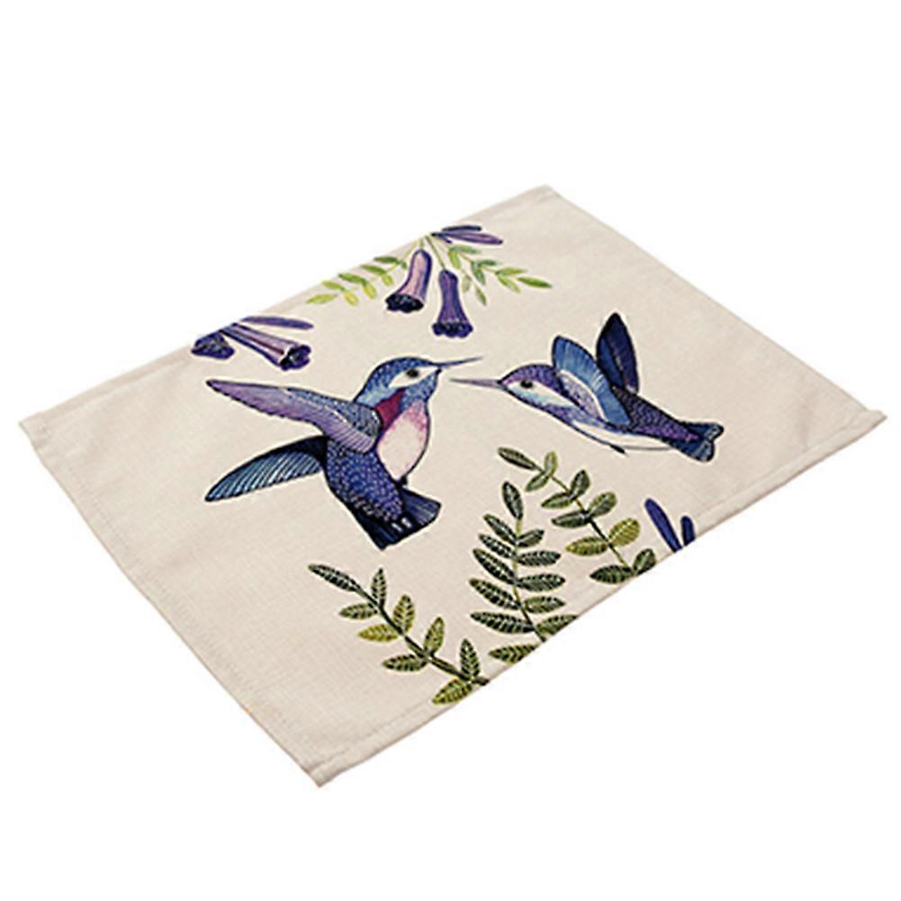 Beautiful Bird Pattern Print Heat Insulation Placemat Tableware Table Mat (MA0002-6)