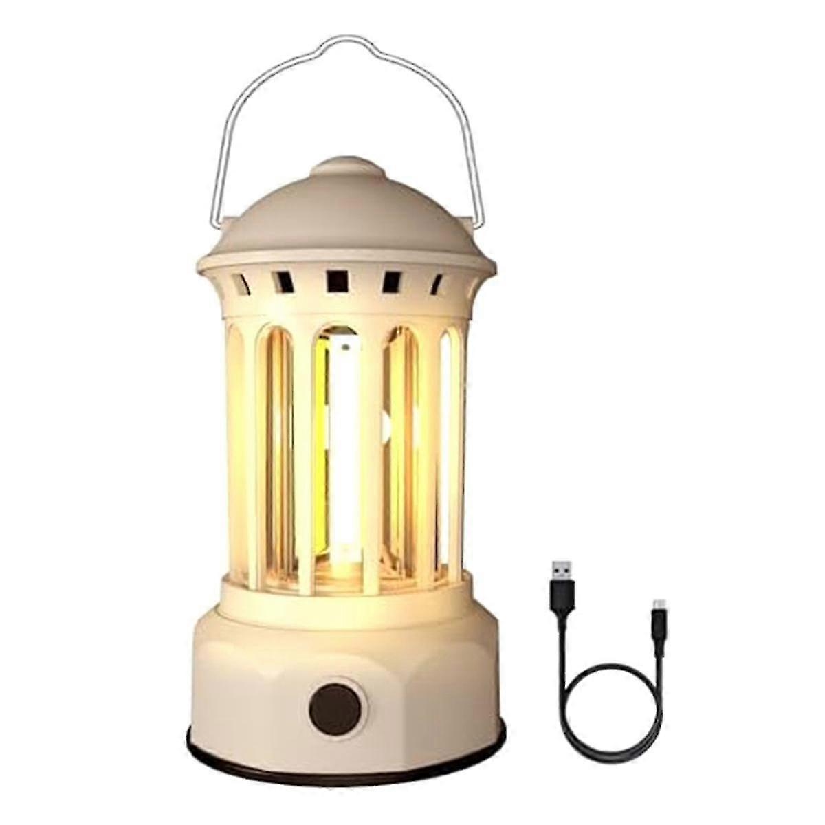 Linterna LED recargable para acampar con cortes de energía (beige)