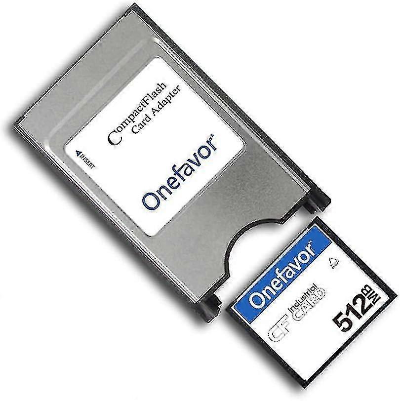 Onefavor Compact Flash-zu-PCMCIA-ATA-Adapter, CF-zu-PC-Kartenadapter, PCMCIA-ATA-Adapter für CF-2-Karte (mit 512 MB CF-Speicherkarte)