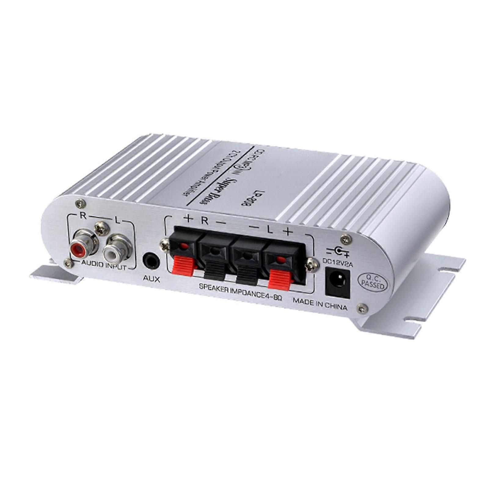 Car Power Amplifier Digital Stereo Audio Amp Treble Bass Volume Adjustment High Sensitivity Amplifier E2U211