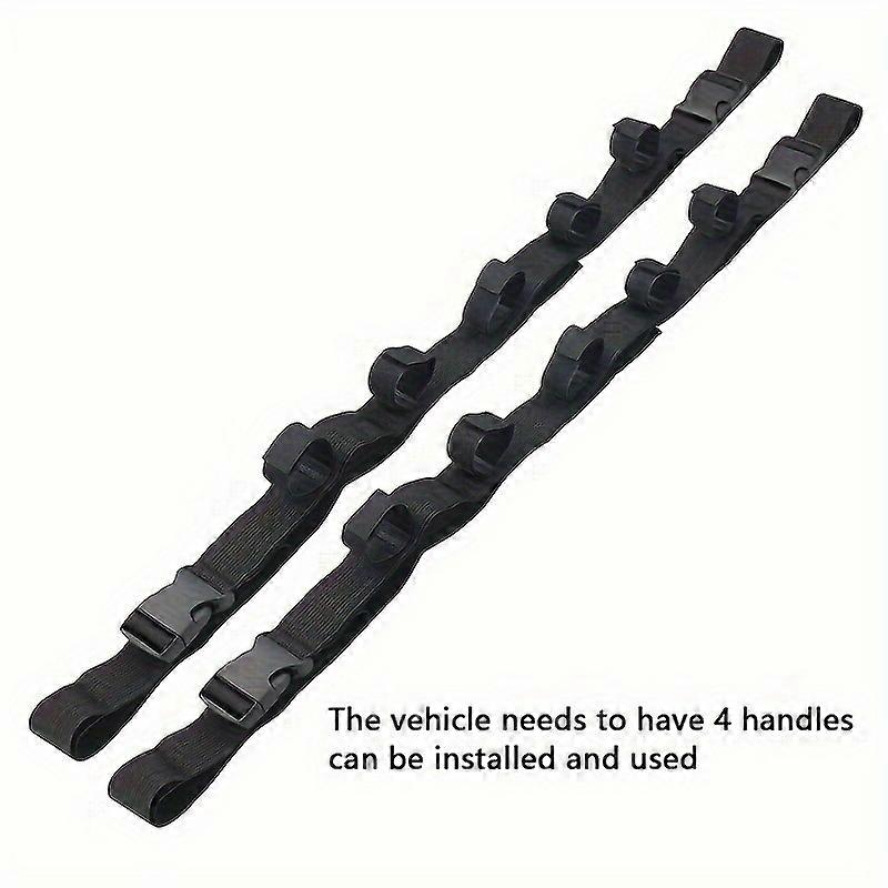 2pcs Vehicle Fishing Rod Holder, 5 Rod Capacity Heavy Duty Nylon Adjustable 31.5-51.2 In, Fishing Pole Rack Belt Strap For SUVs Trucks Vans