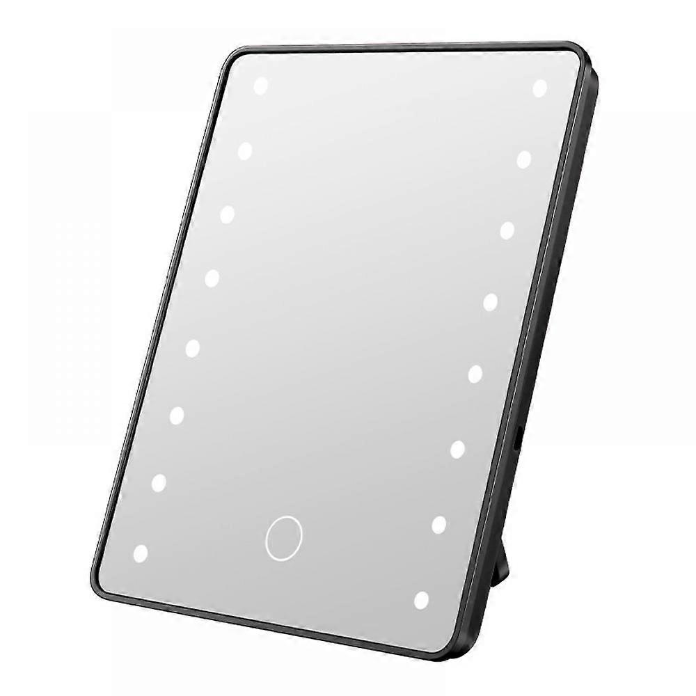 16 Led Lighted Makeup Mirror Touch Screen Tabletop Cosmetic Mirror With Stand