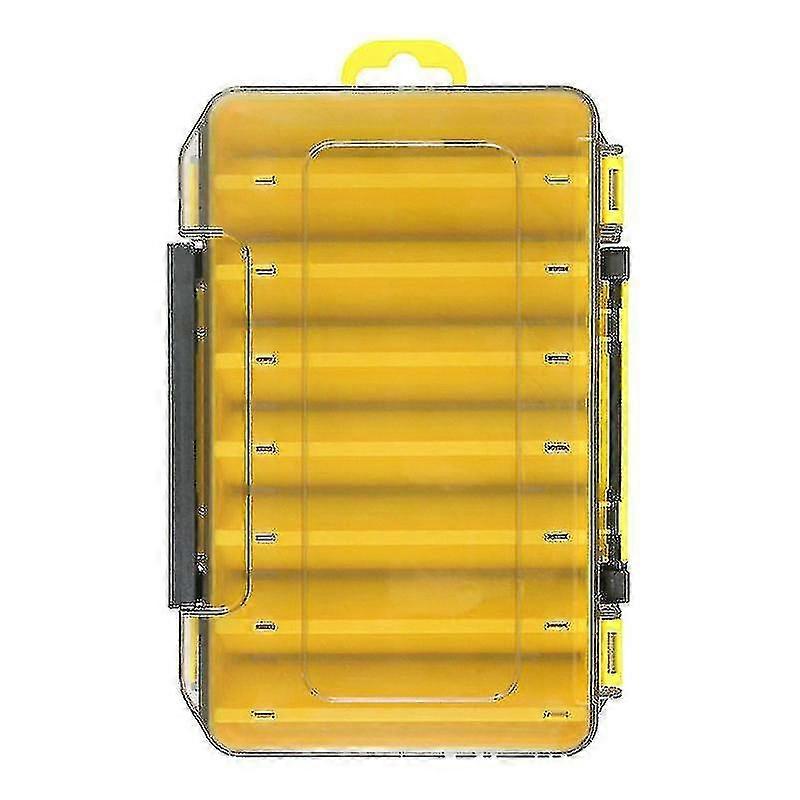 Fishing Bait Storage Box Double-layer Lure Tackle Box(2 Pcs, Yellow)
