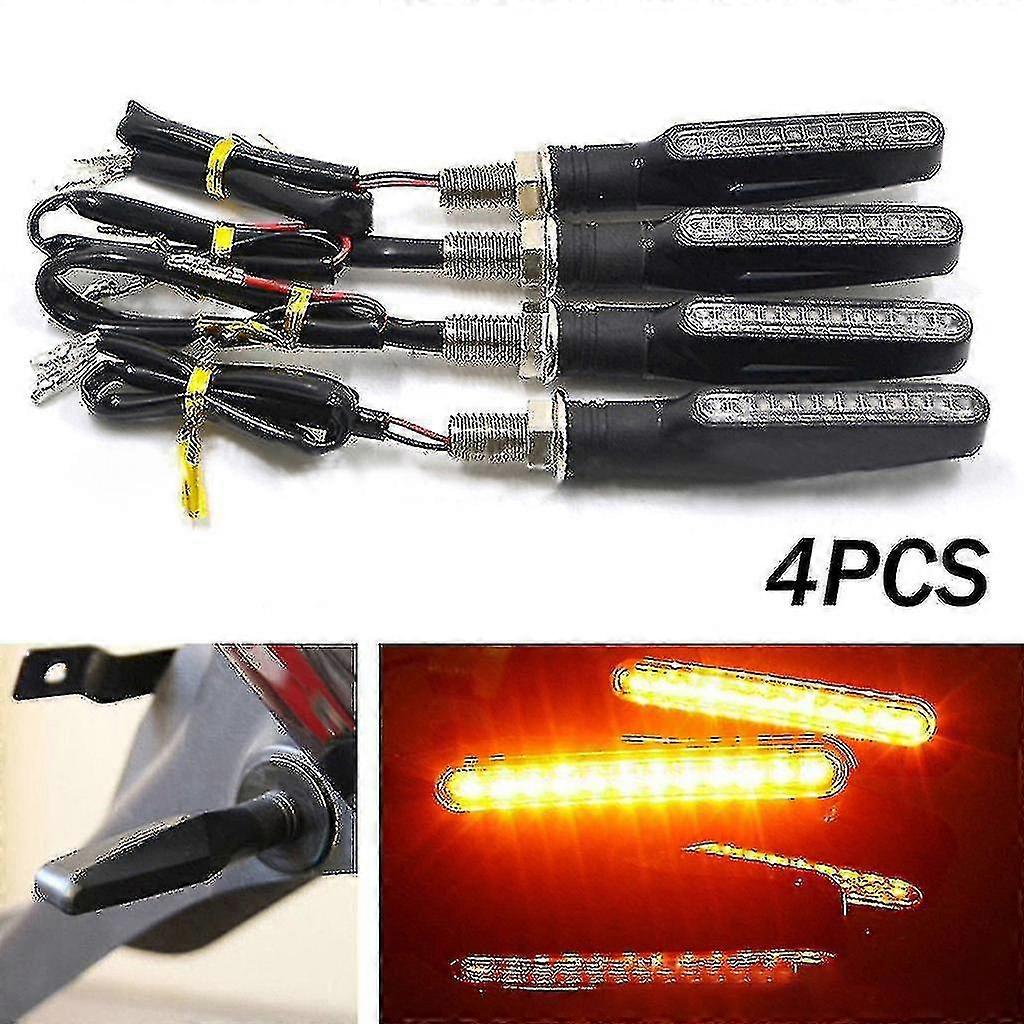 -4pcs Motorcycle 12 Led Turn Signal Indicator Blinkers Light Amber