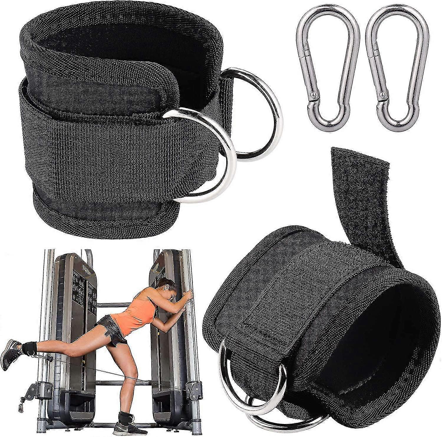 2 Pack Adjustable Ankle Straps For Cable Machine, Comfortable