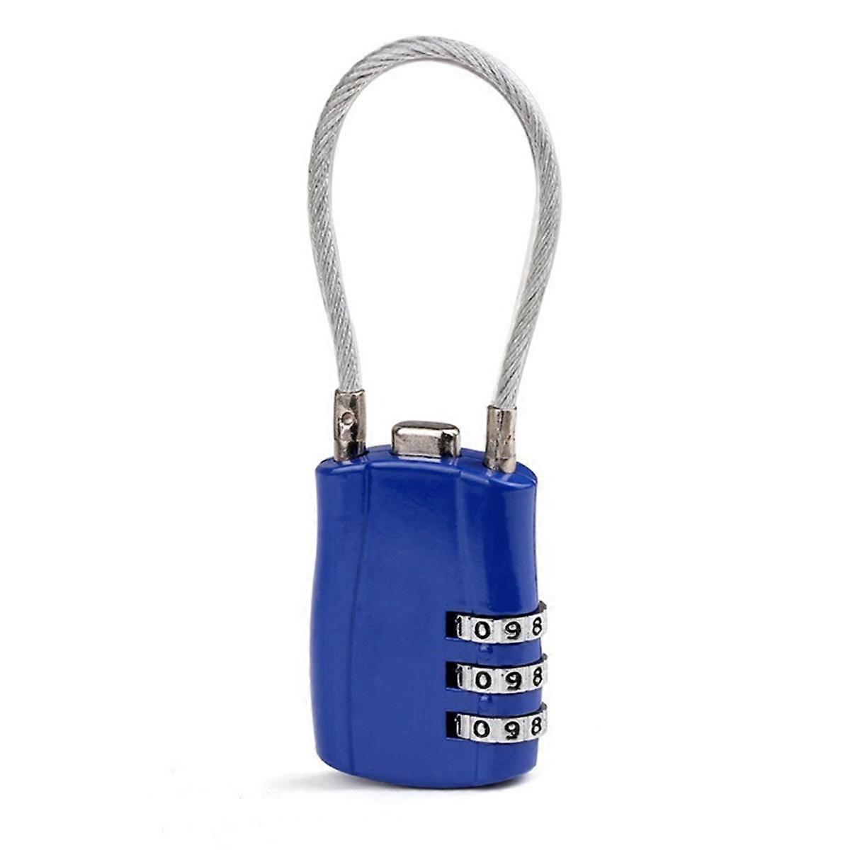 3 Digit Customs Code Lock Contrast Color Anti-Theft Padlock Portable Luggage Password Lock B