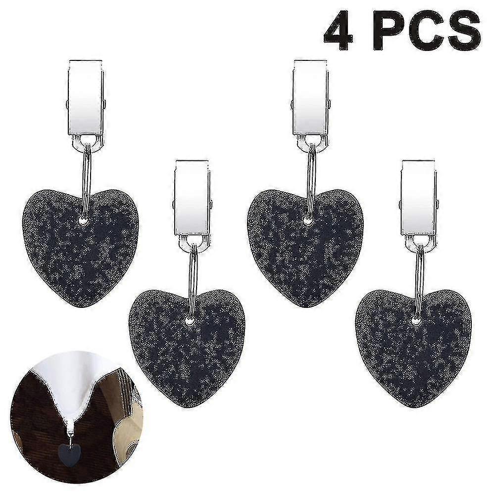 4 Packs Tablecloth Weights Hangers Heart Shape Table Cloth Clips