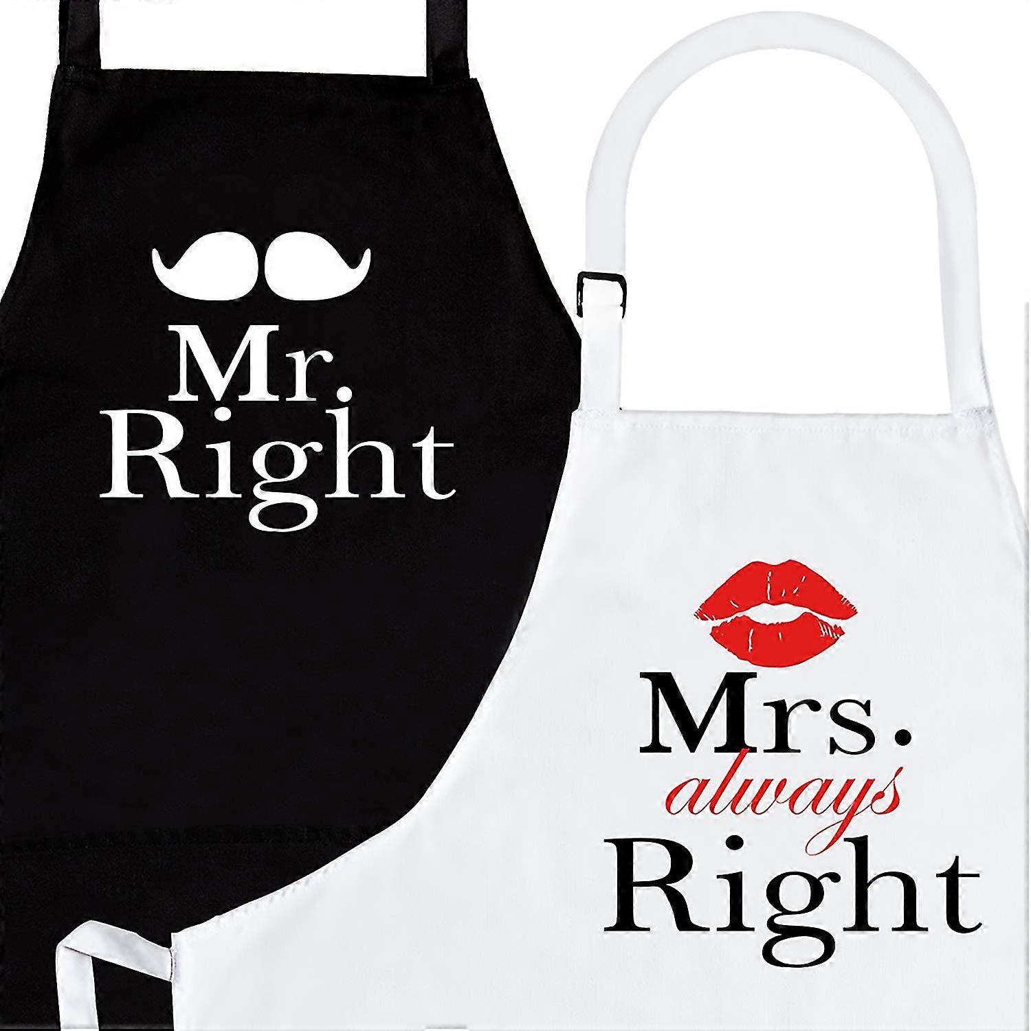 2 piece kitchen apron set for couples, engagement wedding anniversary gift