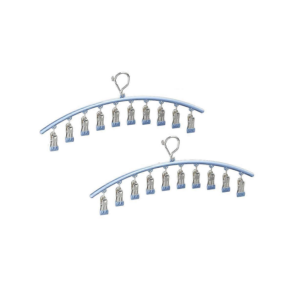 Organizer for Closet, Metal Yoga Pants Hanger with 10 Clips Hold Hangers Hanging Closet Organizer B