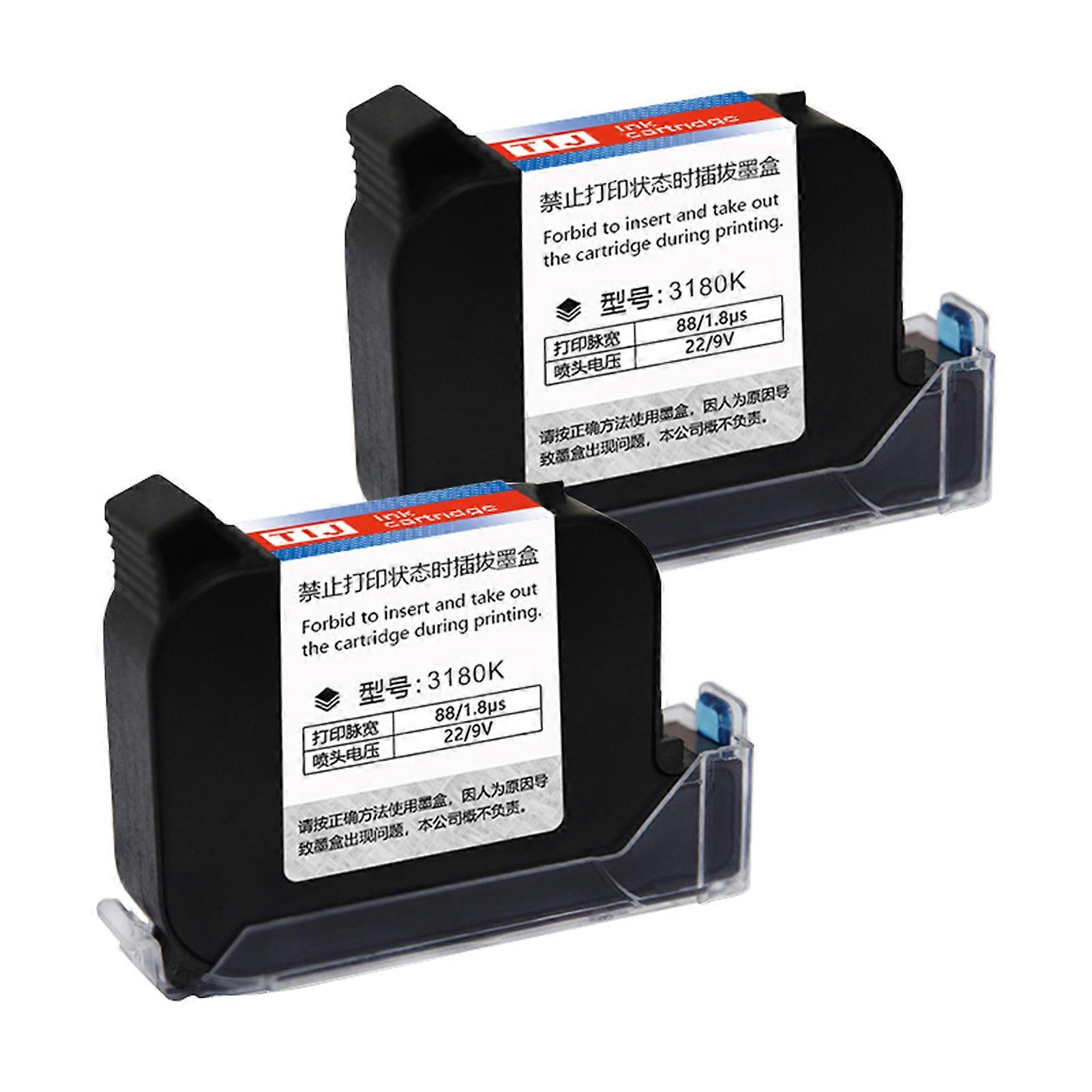 2PCS Ink Cartridge Replacement Quick-Drying 45ml for MX3/M10/D10 Handheld Inkjet Printer(Black)