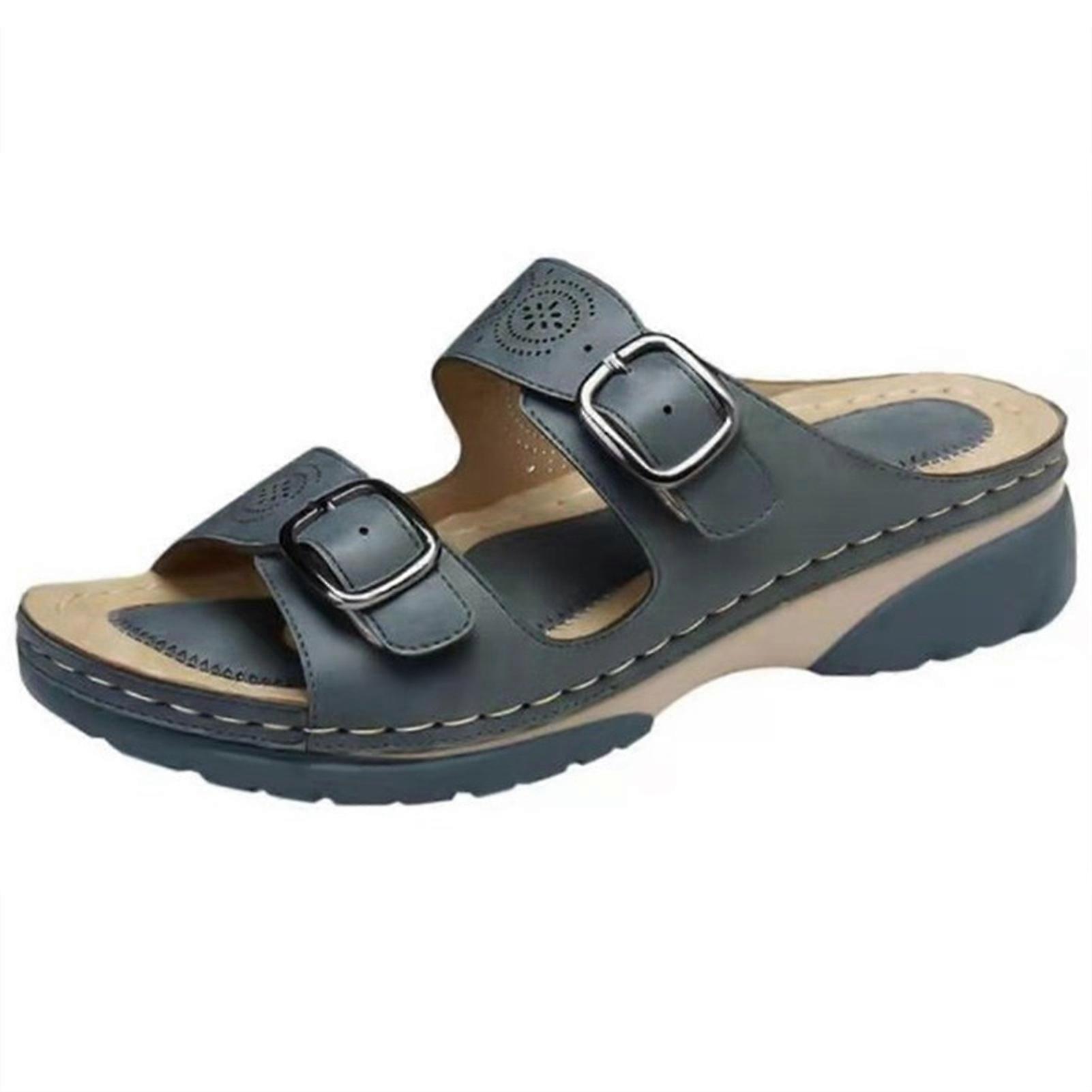 Femmes Plus Taille Wedge Sandales sans grincer Pieds Pantoufles Convient pour aller à la plage