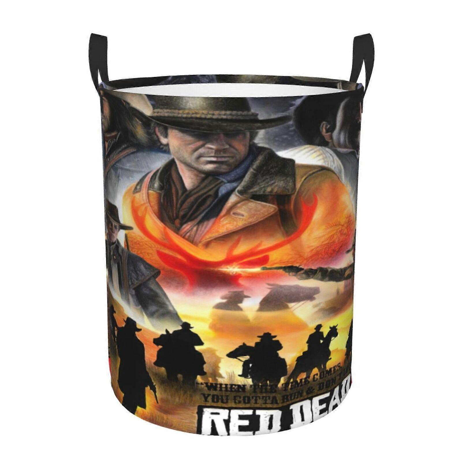 Red Dead Redemption Wäschekorb, zusammenklappbarer Wäschekorb, schmutziger Wäschekorb, wasserdichter Wäschekorb, faltbar -SYS26884