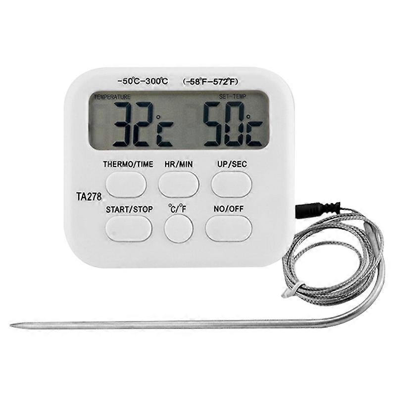 Kitchen with Probe Cooking Grill Temperature Timer Digital LCD Display Oven Meat Thermometer