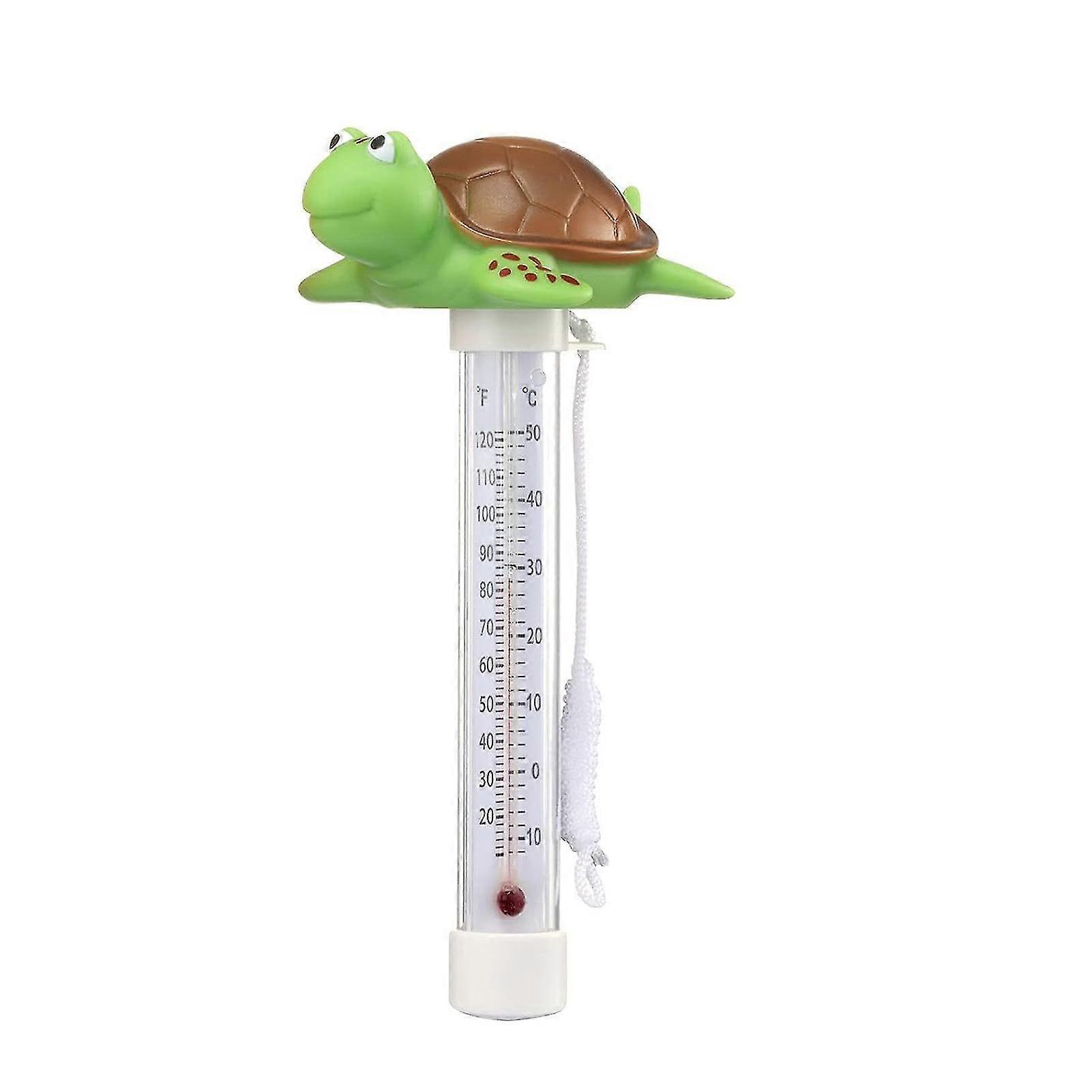 Swimming Pool Thermometer Large Size Easy to Read Flamingo Turtle Thermometer with String for Pools Spas Hot Tubs Water Temperature Monitoring
