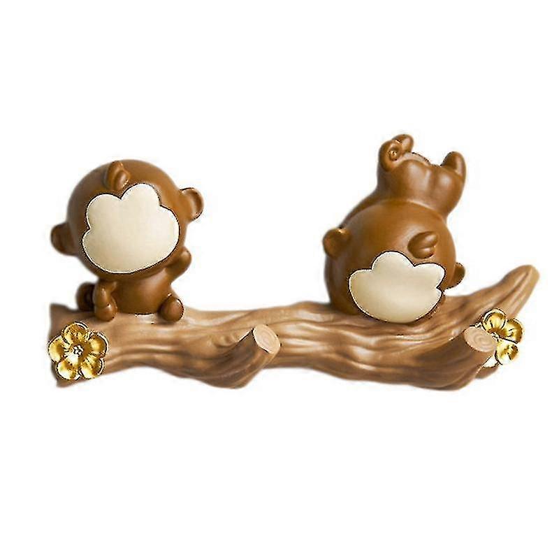 2 Hooks Wall Decorations Room Hanger Resin Monkey Hanger